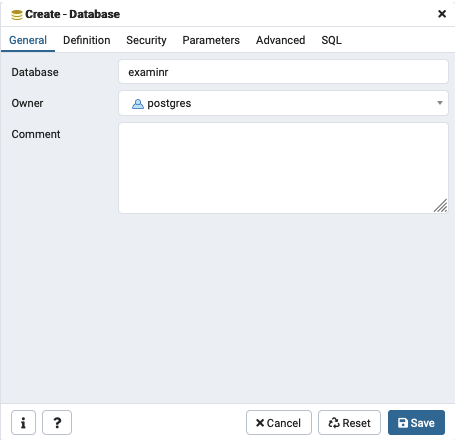 Create a new database on the DB instance.